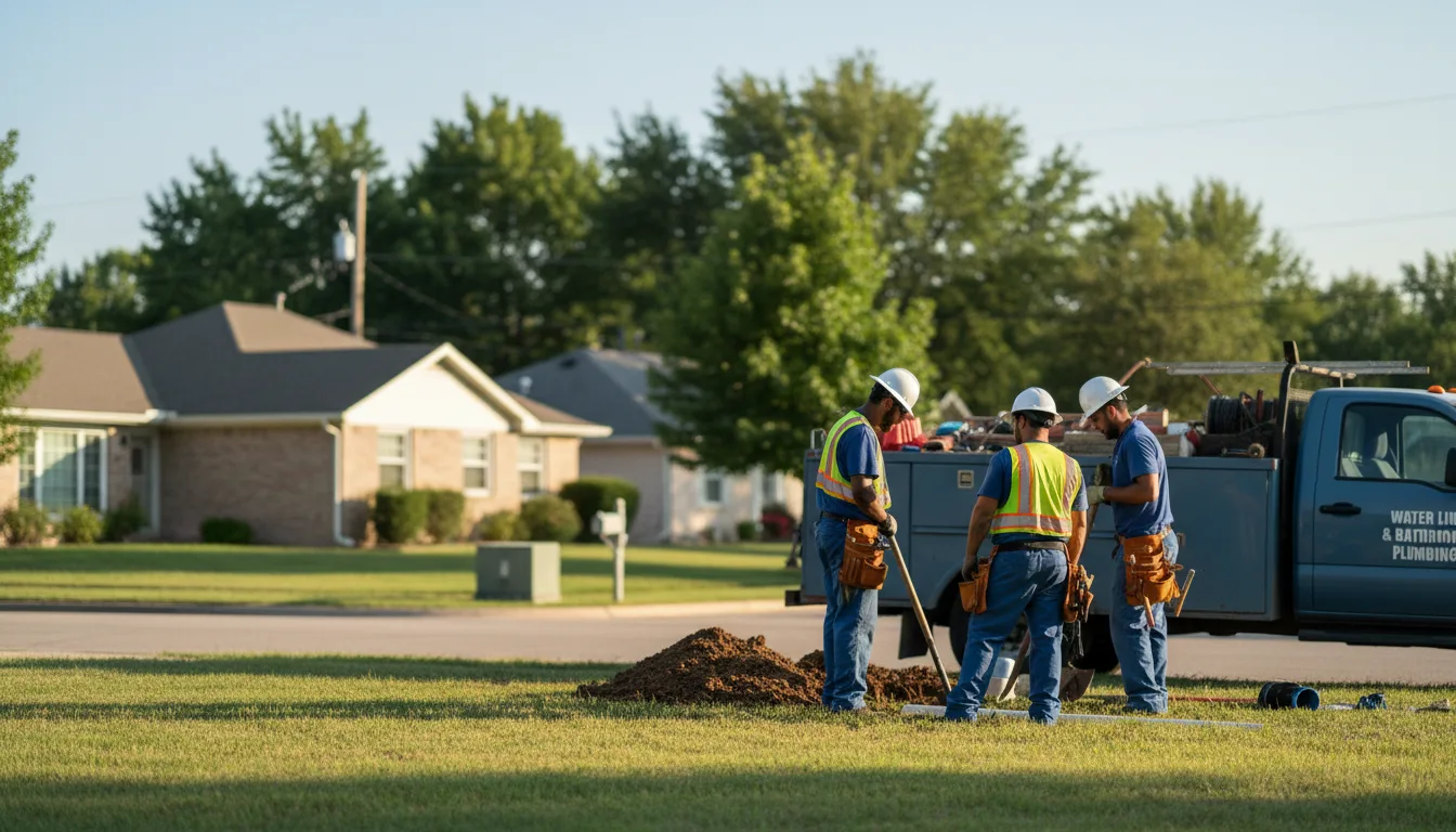 Residential water line and bathroom plumbing service in Hall, NY